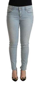 Liu Jo Light Blue Cotton Mid Waist Slim Fit Denim Jeans -   -  Liu Jo.